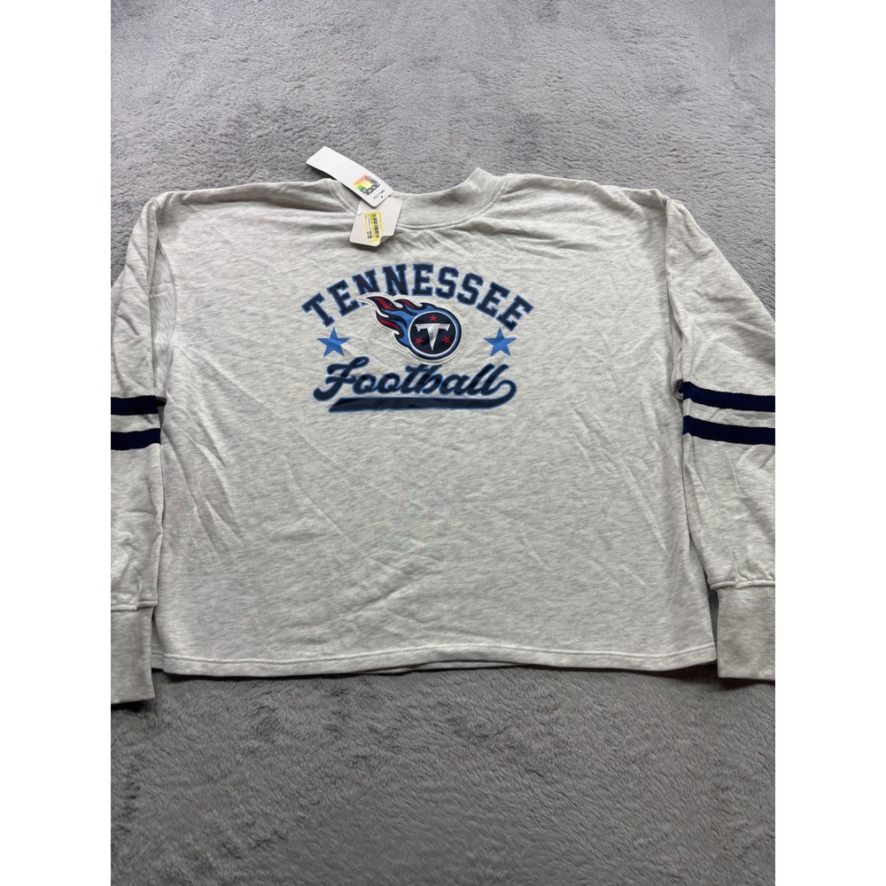 NFL Tennessee Titans Women 2XL Gray Long Sleeve Cropped Sweatshirt NWT CSA